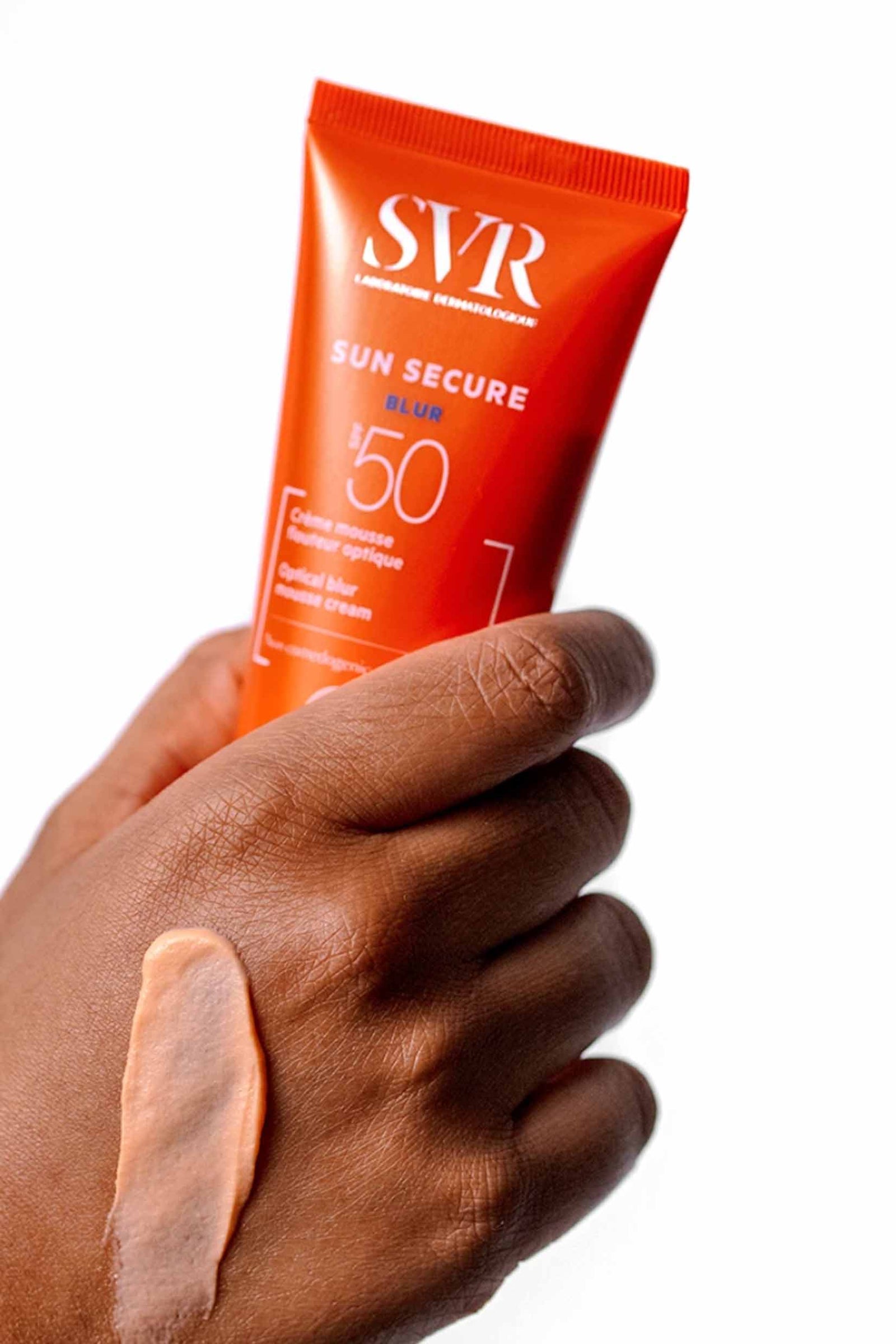 Tinted Sunscreen Mousse - SVR Sun Secure Blur Tinted Mousse Cream Beige Rose  SPF50+